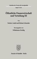 Offentliche Finanzwirtschaft Und Verteilung III