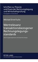 Wertrelevanz Transaktionsbezogener Rechnungslegungsstandards