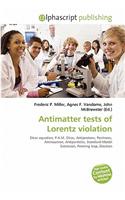 Antimatter Tests of Lorentz Violation: (English)