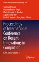 Proceedings of International Conference on Recent Innovations in Computing
