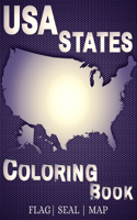 USA STATES Coloring book FLAG SEAL MAP