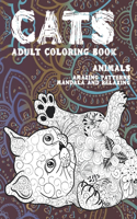 Adult Coloring Book Animals - Amazing Patterns Mandala and Relaxing - Cats