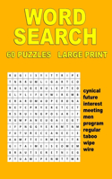 Word Search: Large Print Puzzle Book with 60 Puzzles for Adults and Seniors