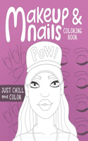 Makeup and Nails Coloring Book