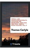 Critical and Miscellaneous Essays