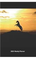 Plan On It 2020 Weekly Calendar Planner - I Love Horses - Majestic Sunrise