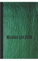 Mileage log book: Mileage journal for employees or employers to record mileage and travelling information quickly and easily - Green leather effect design