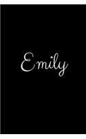 Emily: notebook with the name on the cover, elegant, discreet, official notebook for notes