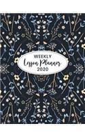 Weekly Lesson Planner 2020: Weekly and Monthly Organizer for Art Teachers with Floral Cover Design - Teacher Agenda for Class Planning and Organizing - Week to Week Overview of(51 2020 Teacher Planners)