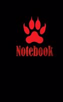 Notebook Wolf trace - Large (8.5 x 11 inches) - 120 Pages- Black Cover