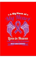 A Big Piece of My Heart Lives in Heaven And She Is My Grandma BREAST CANCER AWARENESS: Dot Grid Journal - Grandma In Heaven Wings Awesome Breast Cancer Awareness Gift - Red Dotted Diary, Planner, Gratitude, Writing, Travel, Goal, Bulle