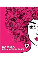 52 Week Daily Meal Planner: Pretty Pink Curls - Redhead Ginger Love - Plan Shop and Prepare Large - Small Family Menu - Recipe Grocery Market Shopping Lists Budget Tracker - Ve