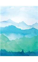 Misty Mountains Morning Notebook: Lined Composition Notebook: 8.5x11, White Paper, College Rule Line Spacing, 150 Pages