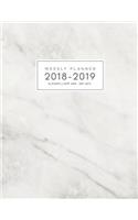 16 Month Weekly Planner 2018-2019: Daily and Monthly Yearly Schedule Journal Agenda (September 2018 - December 2019) White Marble
