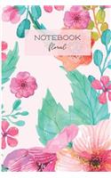 Floral Notebook: Vintage Inspired Watercolor Flower Journal for Women