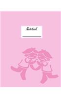 Notebook: Composition Book Journal with Pink Gemini Cover(3 Pink Zodiac Sign Notebook)