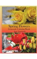 Spring Flowers Grayscale Coloring Book
