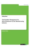 Total Quality Management for Micro-businesses in the Manufacturing Industry