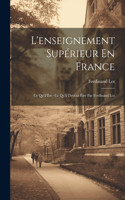 L'enseignement Supérieur En France