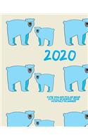 2020- Cute Smiling Polar Bear 2019-2020 Academic Year Monthly Planner: (2020 Cute Planners)