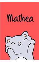 Mathea: Din A5 - 110 Seiten Blanko - Mein Malbuch - Personalisierter Kalender - Vornamen - Schönes Notizbuch - Notizblock Rot - Kinderbuch - Jugendbuch - Or