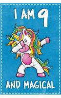 Unicorn Birthday: I am 9 & Magical Unicorn birthday nine Years Old Gratitude Journal For Kids Write & Draw Children Diary Notebook Gratitude Journal For Kids Write & 