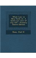 What I Saw in New-York; Or, a Bird's Eye View of City Life - Primary Source Edition