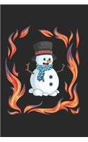 Christmas Snowman Fire Notebook: Graph Paper Journal 6x9 - 120 Pages