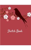 Sketch Book: Bird Themed - 120 Large Blank Page Sketchbook for Drawing, Painting, Sketching and Creative Doodling