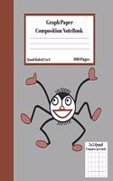 Graph Composition Notebook 5 Squares per inch 5x5 Quad Ruled 5 to 1 100 Sheets: Cute Funny Spider Gift Notepad / Grid Squared Paper Back To School Gift Notebook For Math Teens Science Adults Students Programmers note taking and 