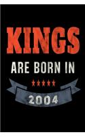 Kings Are Born In 2004: Food Meal Planner Undated Journal For Men Boys