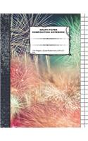Graph Paper Composition Notebook: 110 Pages - Quad Ruled 4x4 - 8.5" x 11" Fireworks Large Notebook with Grid Paper - Math Notebook For Students