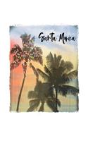 Santa Monica: California Christmas Notebook With Lined College Ruled Paper For Taking Notes. Stylish Tropical Travel Journal Diary 8.5 x 11 Inch Soft Cover. For H