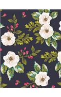 Flower Notebook: White Flower Notebook Journal Lined Ruled Page For Girl Women Great For Writing Floral Blossom Leaves Nature Garden Cute Princess Diary Note Pad Col(30 Flower Notebook)