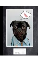 Pug Loves Bacon Graph Paper Composition Book