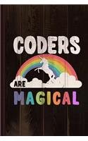 Coders Are Magical Journal Notebook: Blank Lined Ruled for Writing 6x9 110 Pages