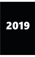 2019 Journal 2019 Large Font Black White: (notebook, Diary, Blank Book)