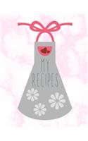 My Recipes: Blank Recipe Book For Mom To Write In - Big Empty Two Page Custom Cook Book Journal