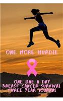One More Hurdle Breast Cancer Survival Notebook One Line A Day Three Year Journal