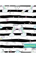 Unicorn Notebook: Cute Kawaii Journal and Diary Large 8.5 x 11 Matte Cover with Blank Lined Ruled White Paper Interior - Perfect for School, Gifts for Kids (Girls and