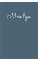 Marilyn: Cute Personalized Dot Grid Notebook in Blue