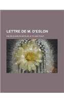 Lettre de M. D'Eslon