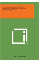 Field Measurements of the Settlement Ratios of Various Highway Culverts