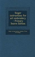 Singer Instructions for Art Embroidery