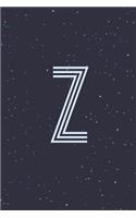 Z: Letter Z Initial Monogram Notebook - Space Monogrammed Blank Lined Note Book
