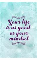 Your Life Is As Good As Your Mindset: Good Day Notebook Journal Composition Blank Lined Diary Notepad 120 Pages Paperback Mountain Blue