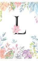 Monogrammed Floral L Journal by Crazy Beautiful Designs