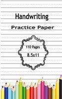 Handwriting Practice Paper: Notebook with Dotted Lined Sheets for K-3 Students