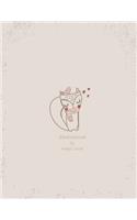 sketchbook by magic lover: Cute fox on grey cover (8.5 x 11) inches 110 pages, Blank Unlined Paper for Sketching, Drawing, Whiting, Journaling & Doodling