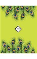 sketchbook: Peacock feathers on yellow cover (8.5 x 11) inches 110 pages, Blank Unlined Paper for Sketching, Drawing, Whiting, Journaling & Doodling(6 Peacock Feathers on Yellow Sketchbook)